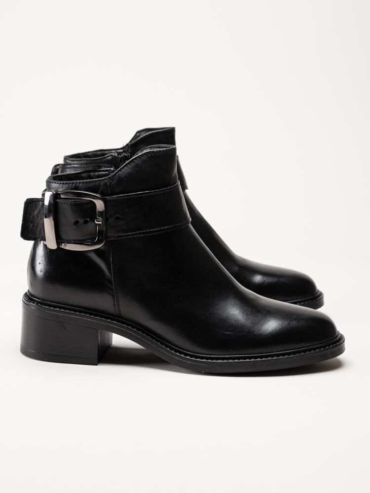 Mjus - Cortina - Svarta booties i skinn