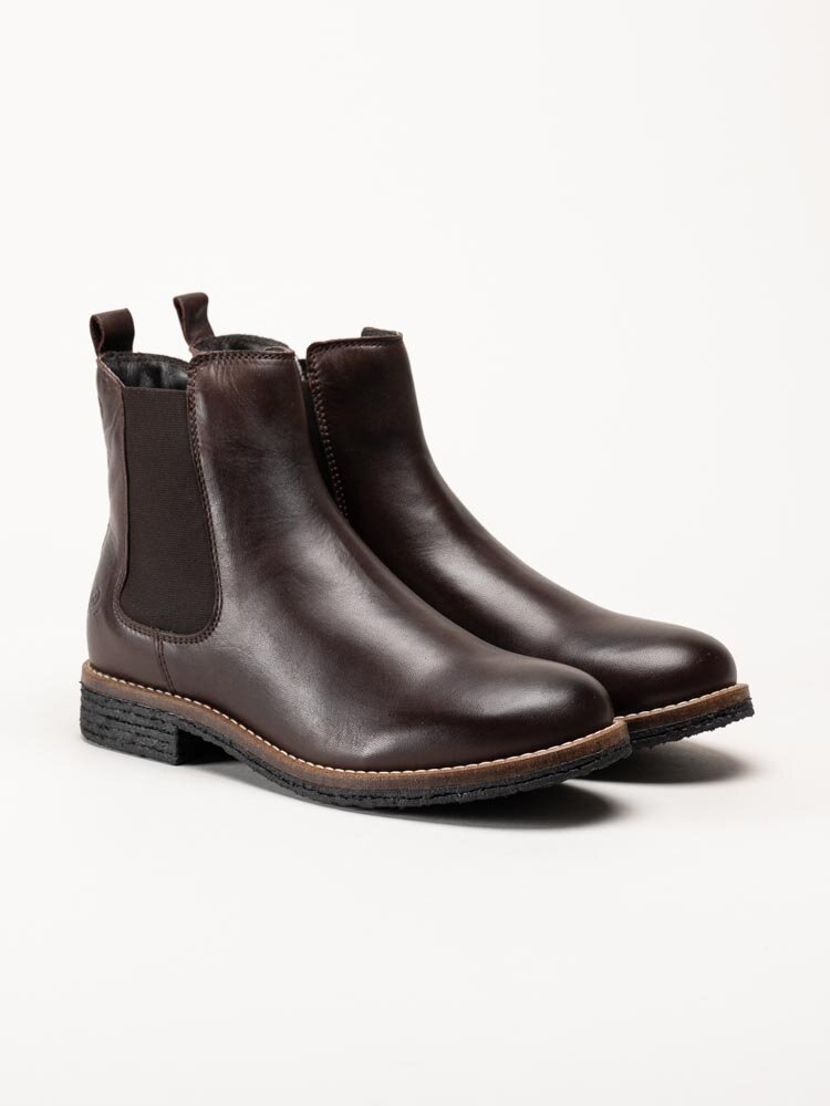 Rosa Negra - Mörkbruna ullfodrade chelsea boots