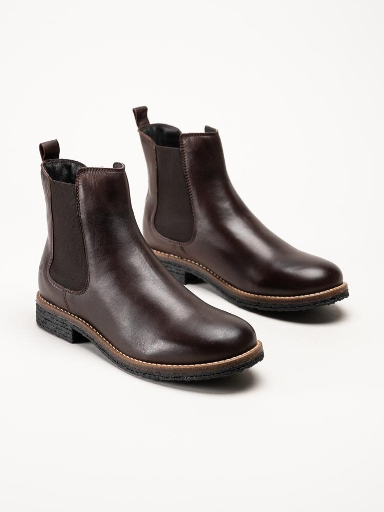 Rosa Negra - Mörkbruna ullfodrade chelsea boots