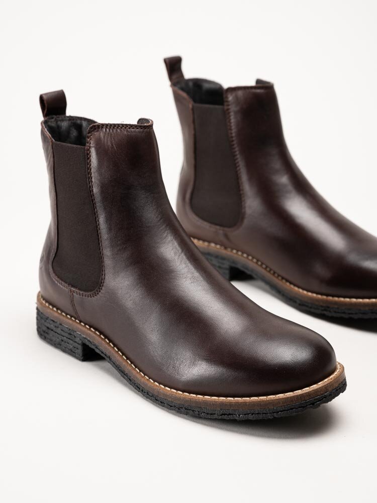 Rosa Negra - Mörkbruna ullfodrade chelsea boots