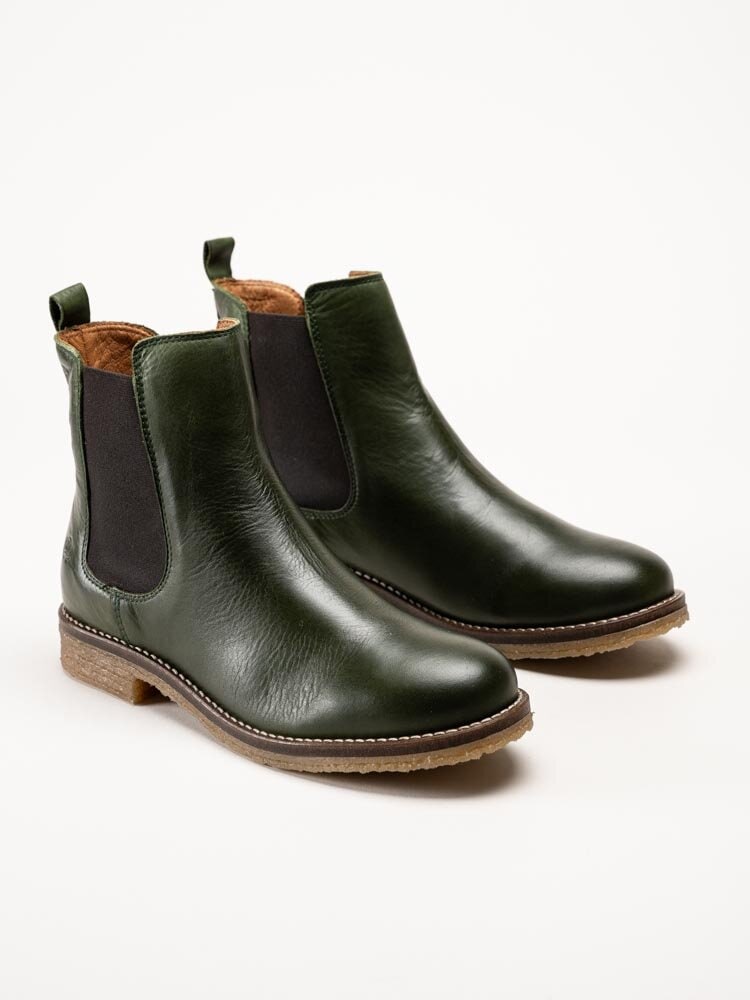 Rosa Negra - Gröna chelsea boots i skinn