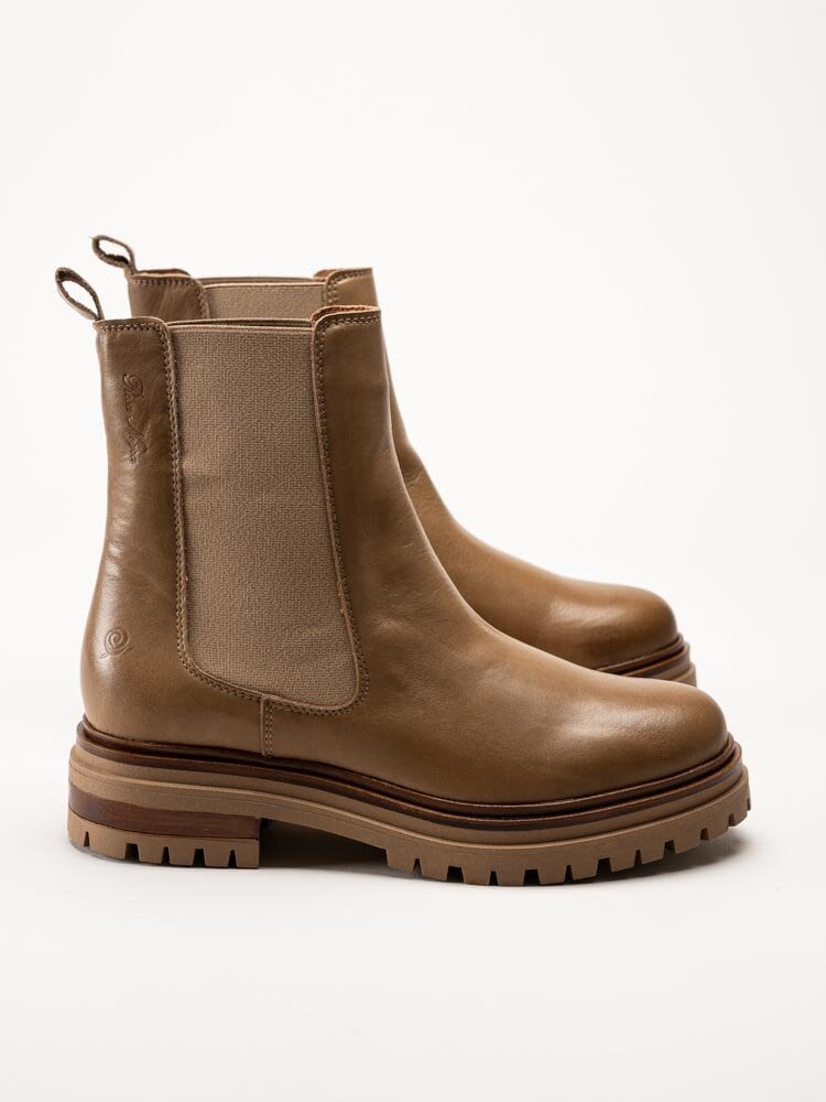 Rosa Negra - Beige chelsea boots i skinn