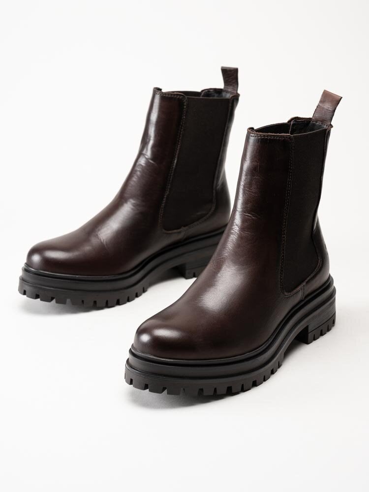 Rosa Negra - Mörkbruna chelsea boots i skinn