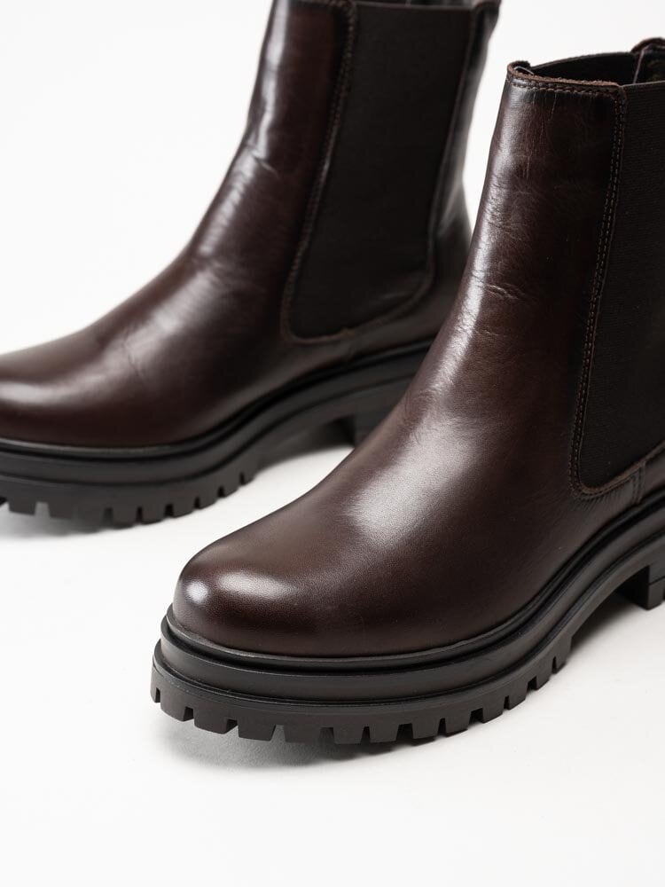 Rosa Negra - Mörkbruna chelsea boots i skinn