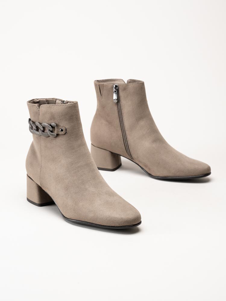 Marco Tozzi - Beige boots i mockaimitation