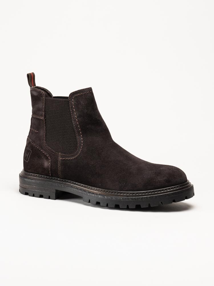 Harry Hern - Kim - Mörkbruna chelsea boots i mocka