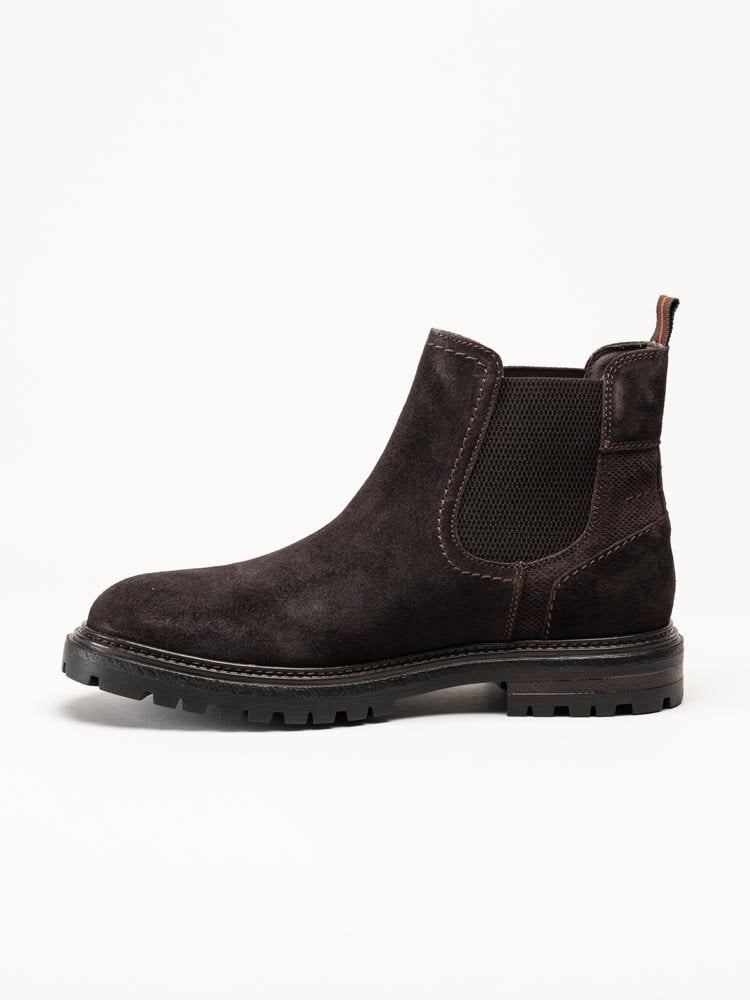 Harry Hern - Kim - Mörkbruna chelsea boots i mocka