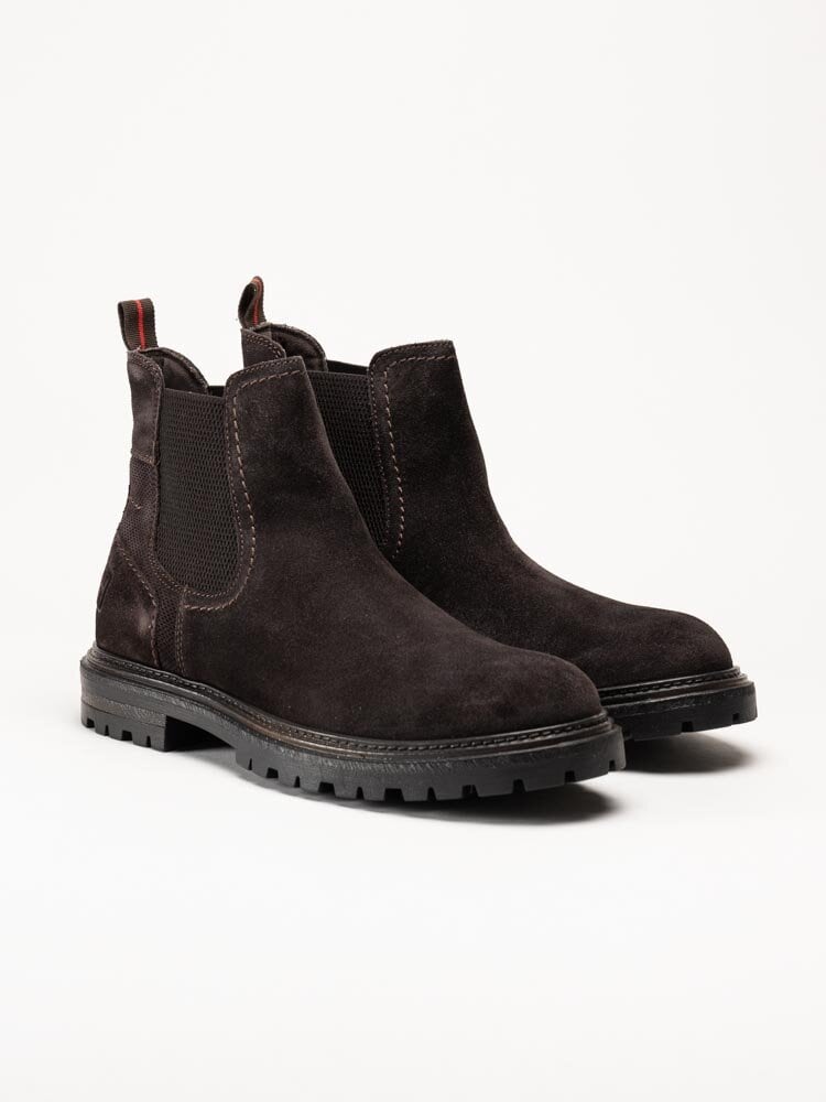 Harry Hern - Kim - Mörkbruna chelsea boots i mocka