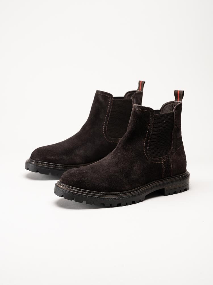 Harry Hern - Kim - Mörkbruna chelsea boots i mocka