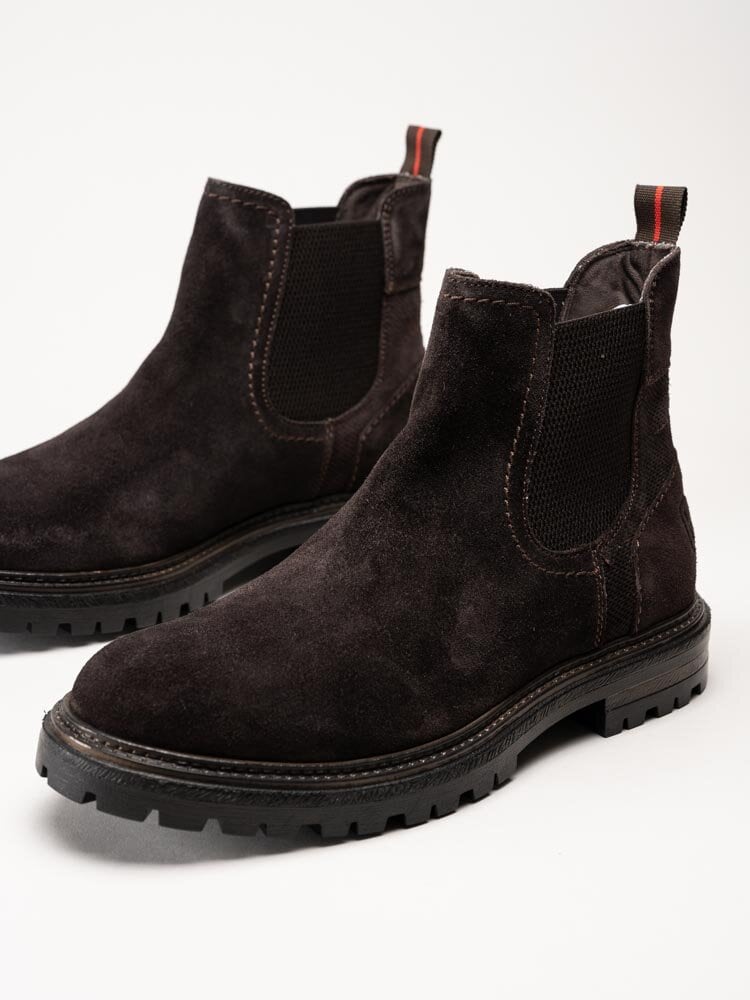 Harry Hern - Kim - Mörkbruna chelsea boots i mocka