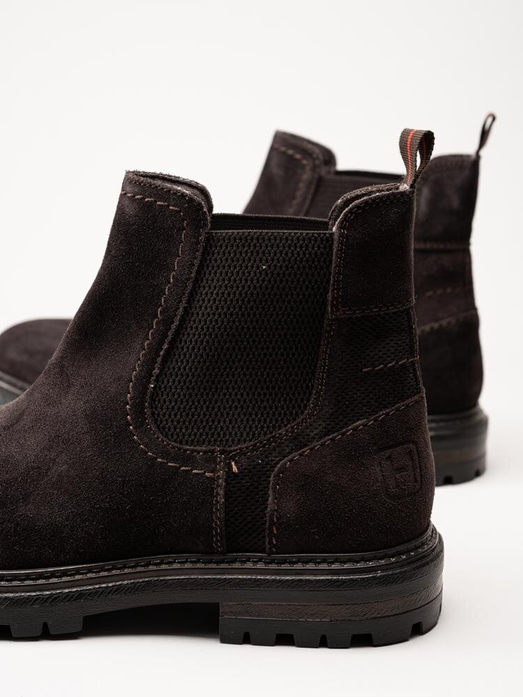 Harry Hern - Kim - Mörkbruna chelsea boots i mocka