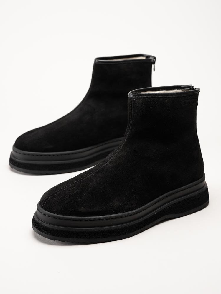 Gant Footwear - Blistown - Svarta fodrade boots i mocka