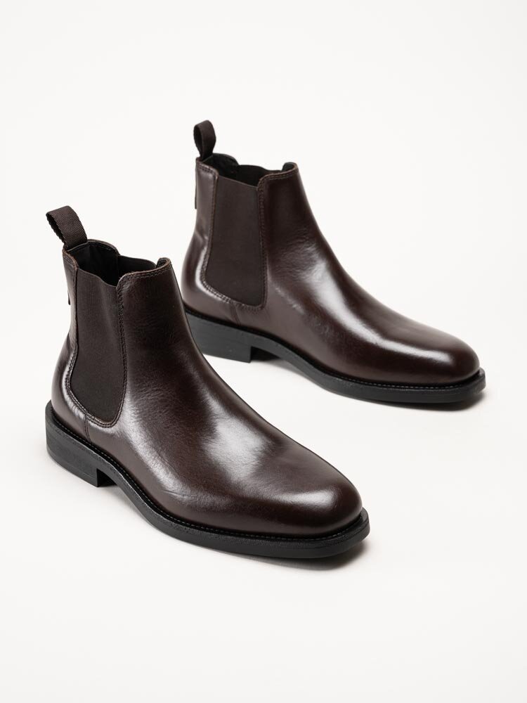 Gant Footwear - Rizmood - Mörkbruna chelsea boots i skinn