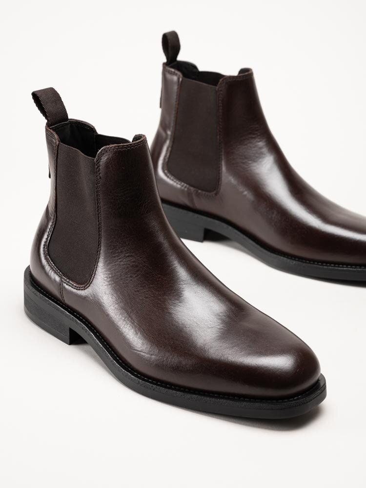 Gant Footwear - Rizmood - Mörkbruna chelsea boots i skinn