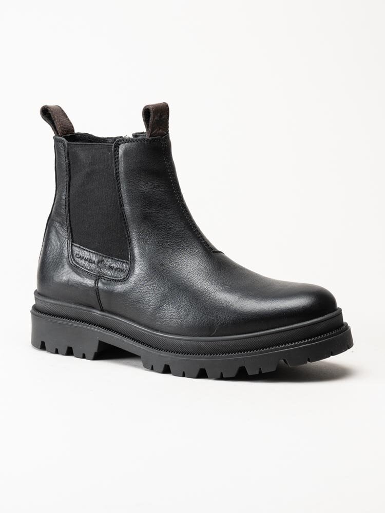 Canada Snow - Mount Hektor - Svarta fodrade chelsea boots i skinn