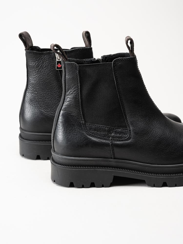 Canada Snow - Mount Hektor - Svarta fodrade chelsea boots i skinn