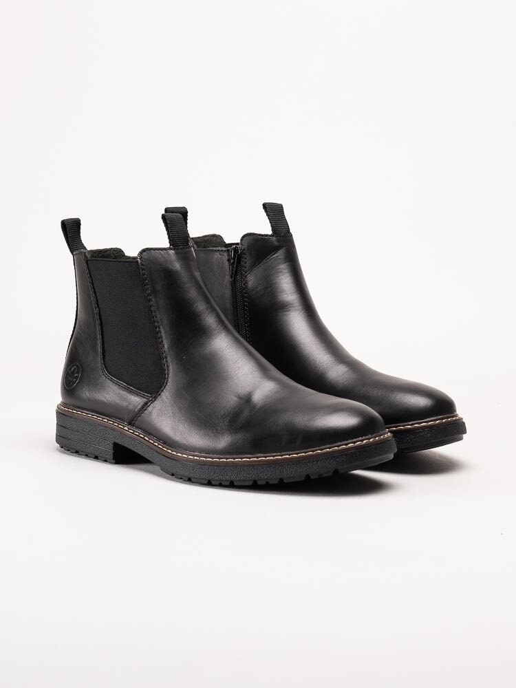 Rieker - Svarta chelsea boots i skinn