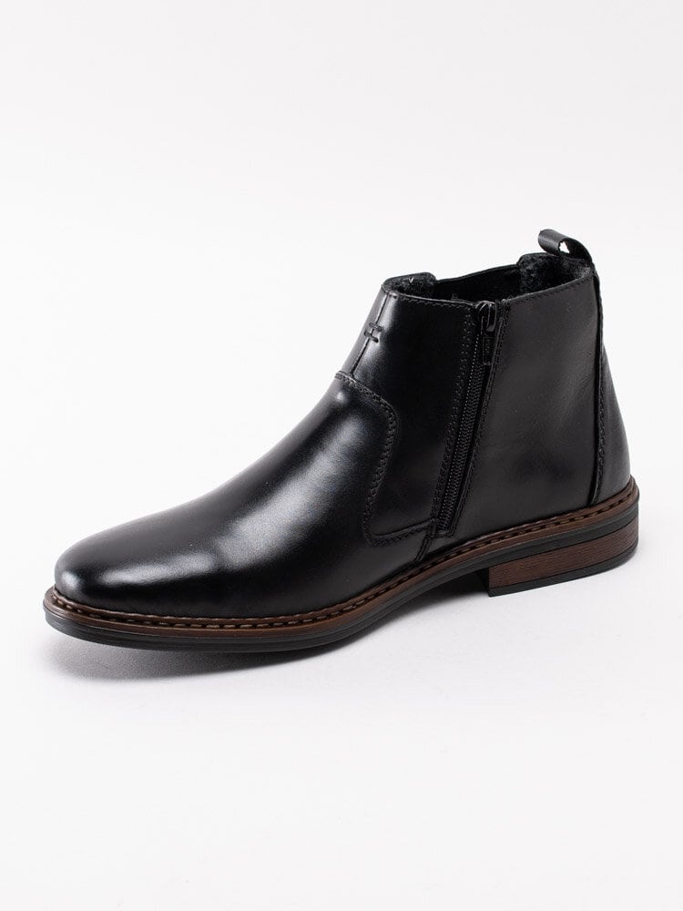 Rieker - Svarta chelsea boots i skinn