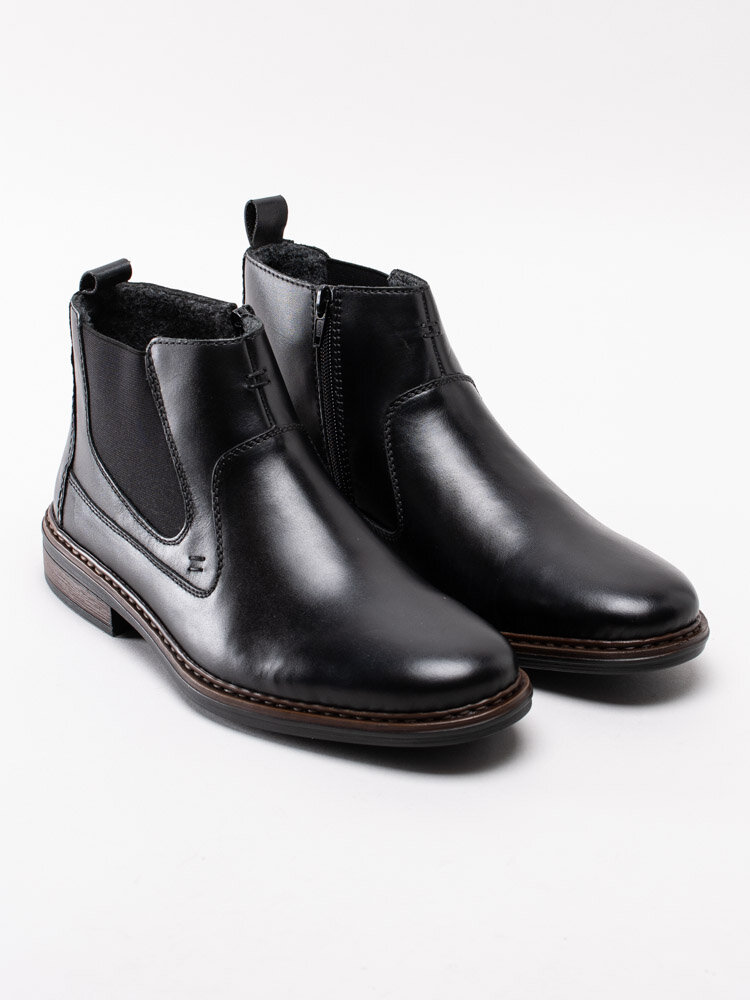 Rieker - Svarta chelsea boots i skinn