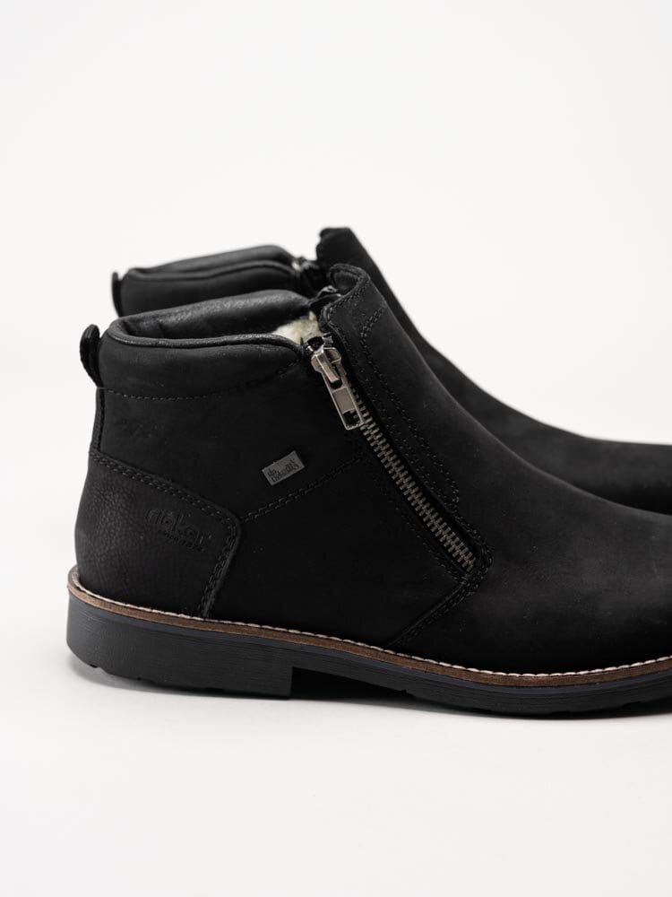 Rieker - Svarta fodrade boots i nubuck