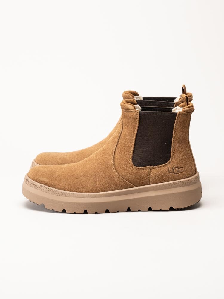 UGG - M Burleigh Chelsea - Ljusbruna ullfodrade chelsea boots i mocka