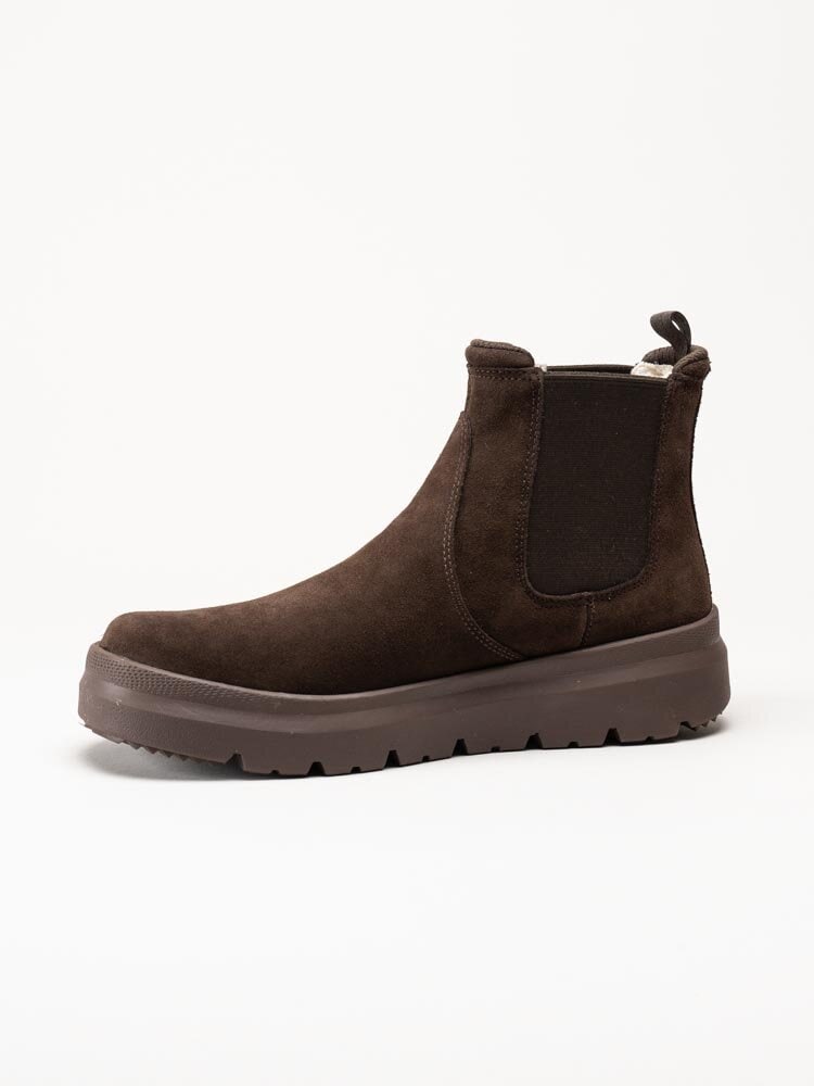 UGG - M Burleigh Chelsea - Mörkbruna ullfodrade chelsea boots i mocka