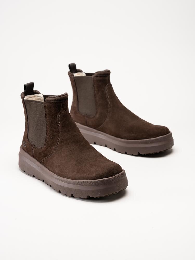 UGG - M Burleigh Chelsea - Mörkbruna ullfodrade chelsea boots i mocka