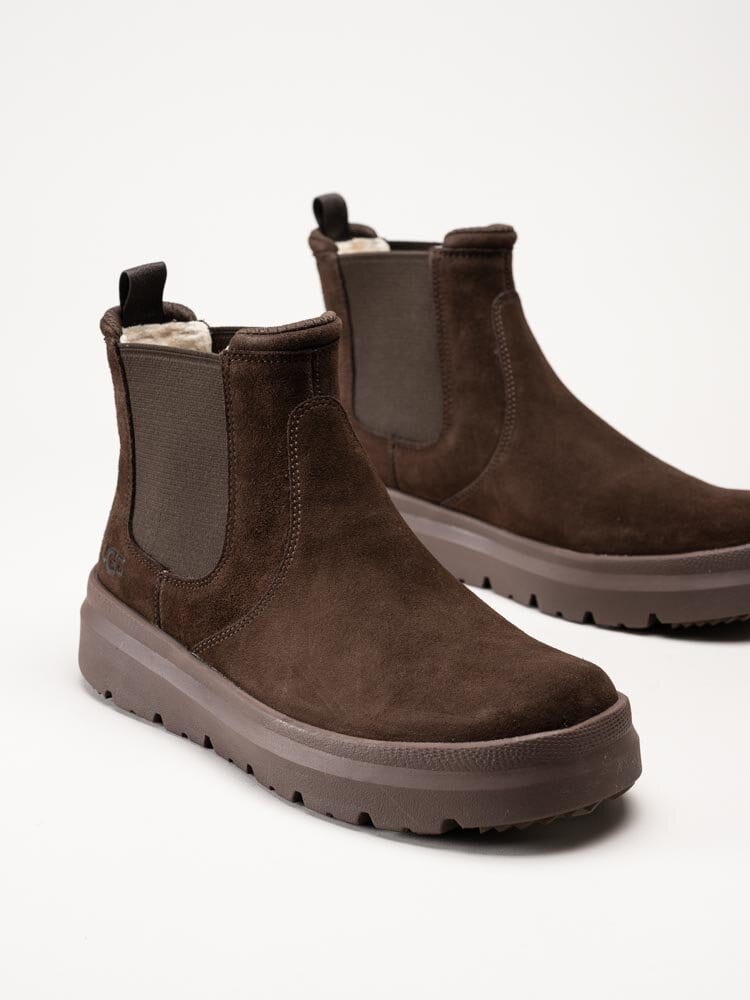 UGG - M Burleigh Chelsea - Mörkbruna ullfodrade chelsea boots i mocka