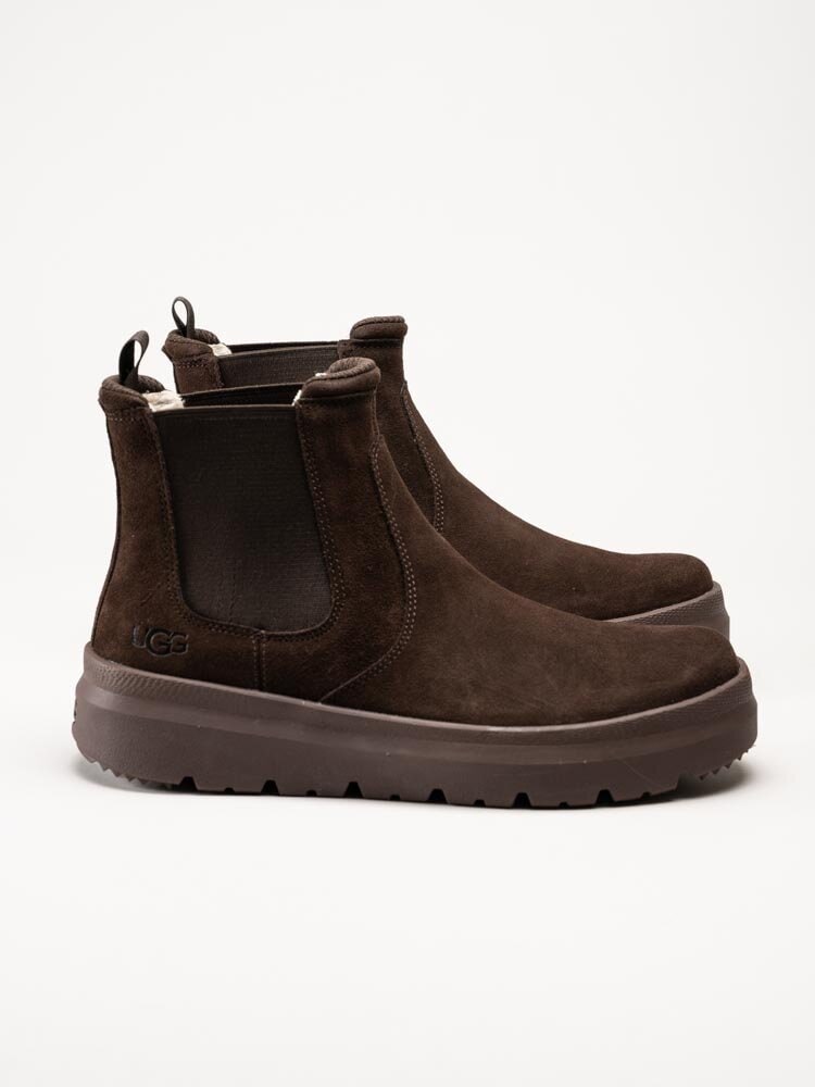 UGG - M Burleigh Chelsea - Mörkbruna ullfodrade chelsea boots i mocka