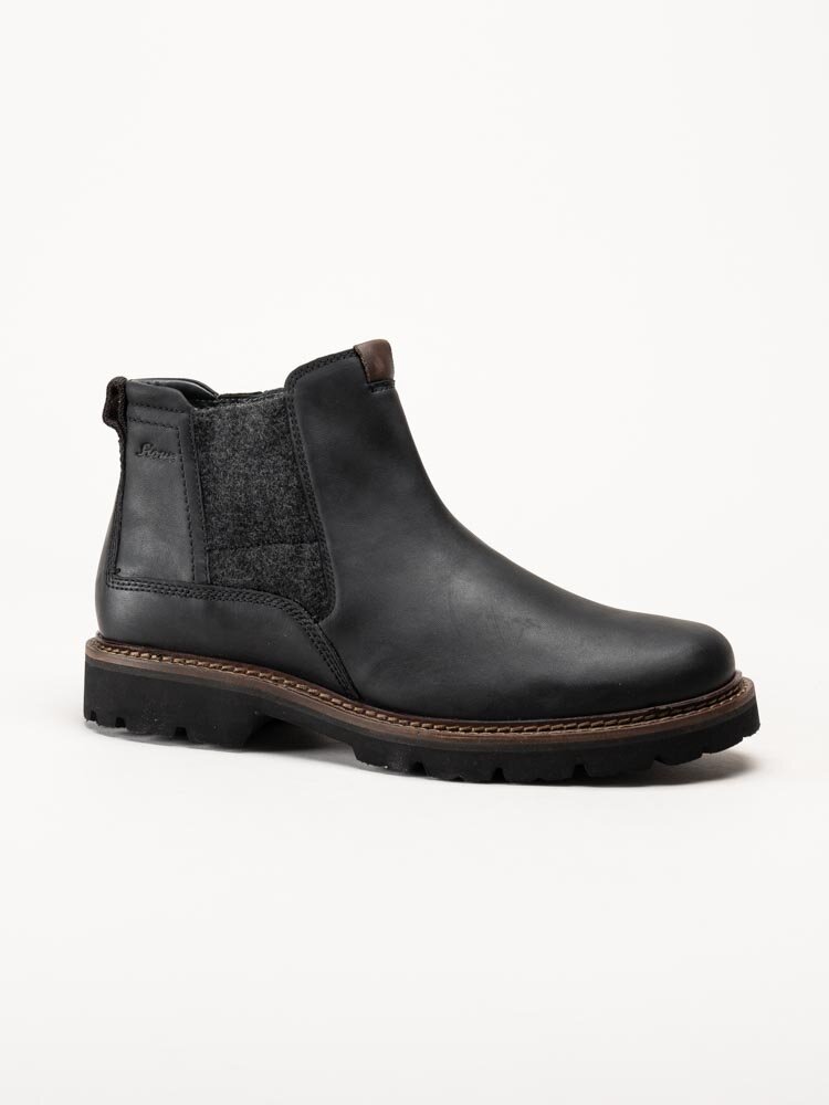 Sioux - Adalrik-715H - Svarta chelsea boots i oljat skinn