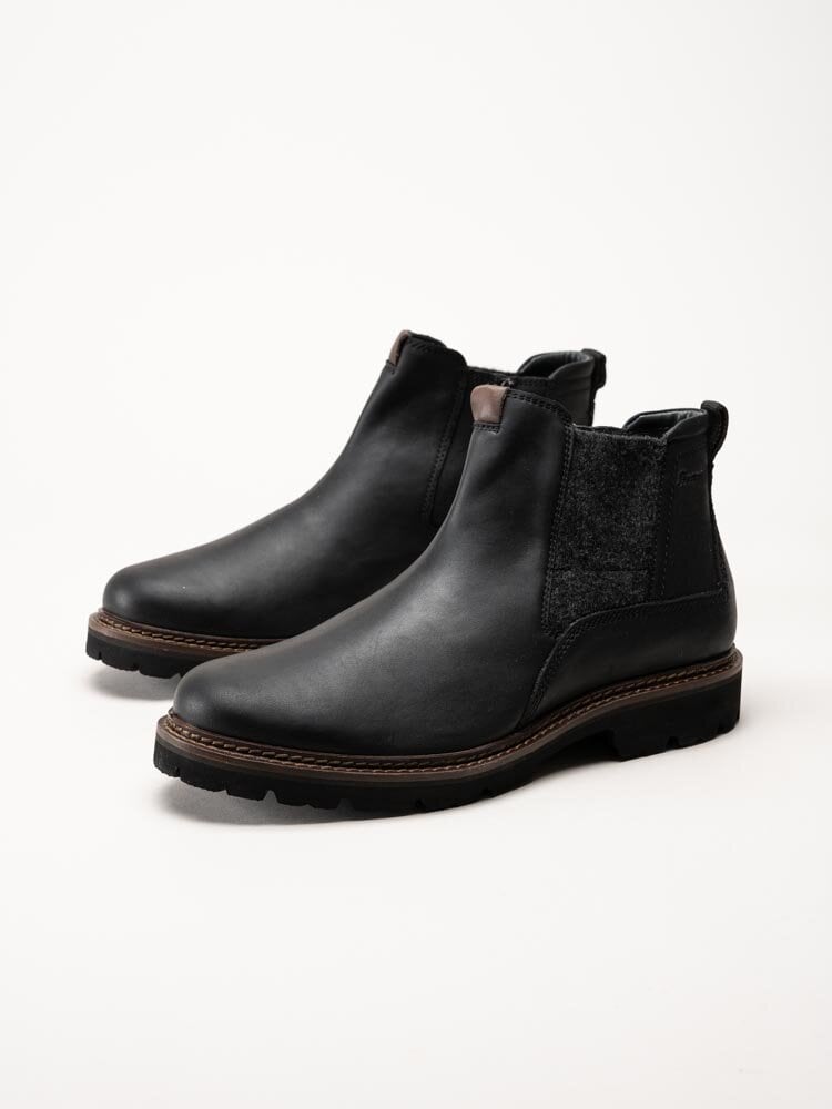 Sioux - Adalrik-715H - Svarta chelsea boots i oljat skinn