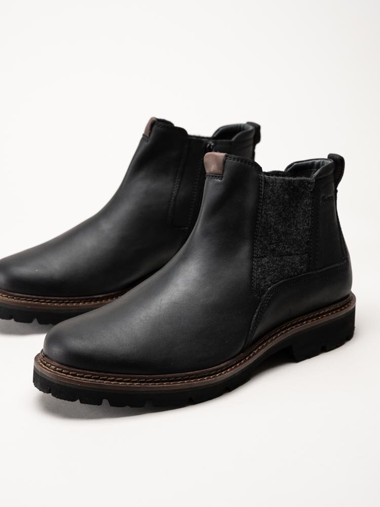 Sioux - Adalrik-715H - Svarta chelsea boots i oljat skinn