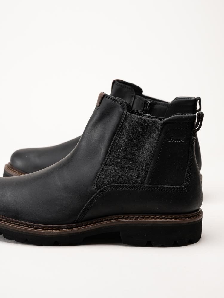 Sioux - Adalrik-715H - Svarta chelsea boots i oljat skinn