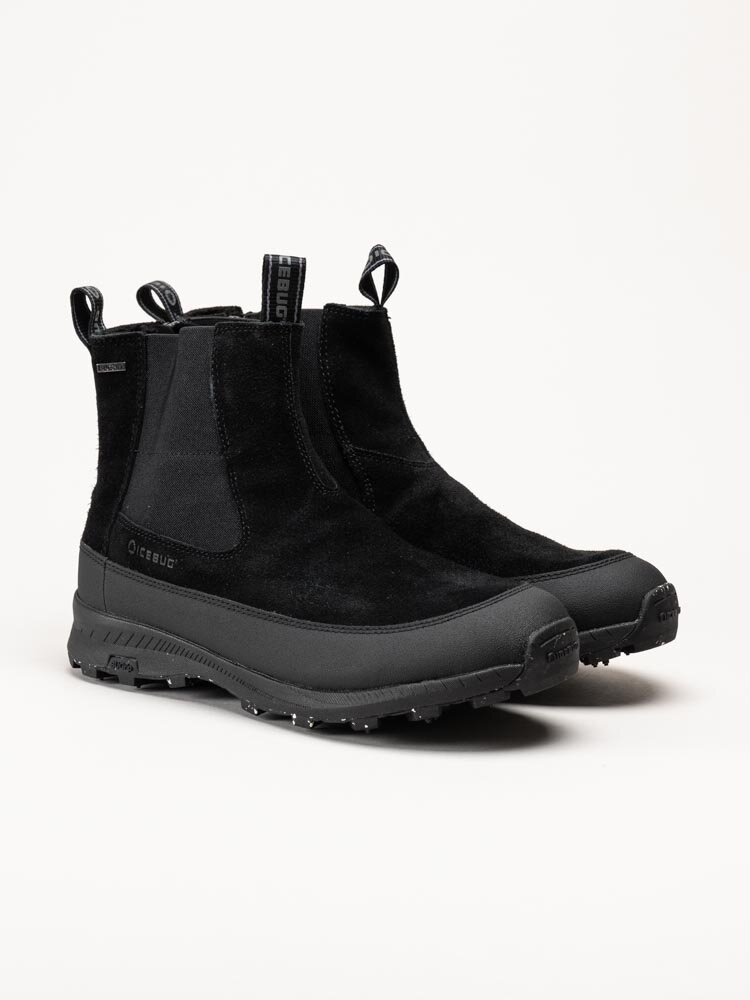 Icebug - Boda Mens BUGrip - Svarta chelsea boots i mocka