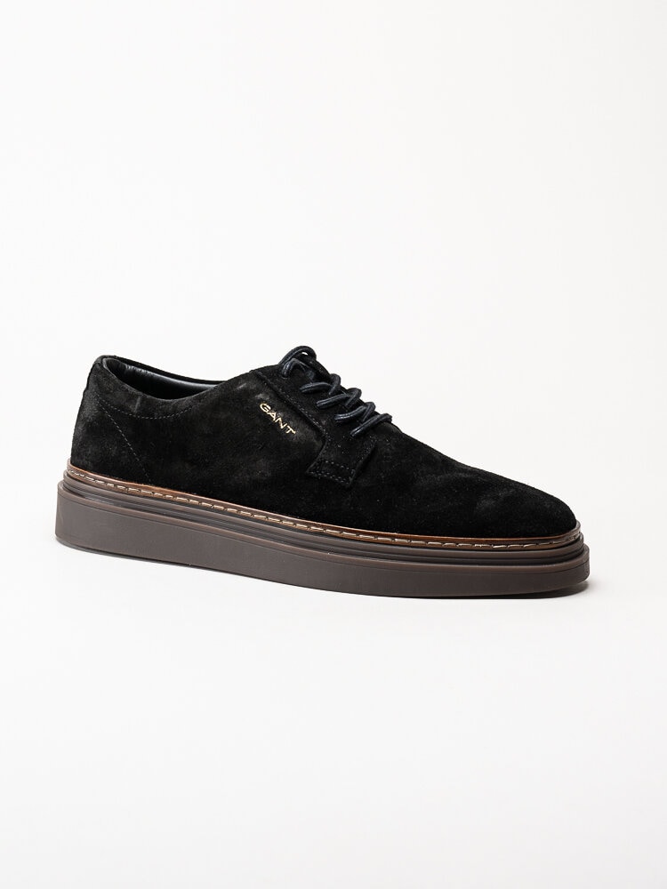 Gant Footwear - Kinzoon low lace - Svarta snörskor i mocka