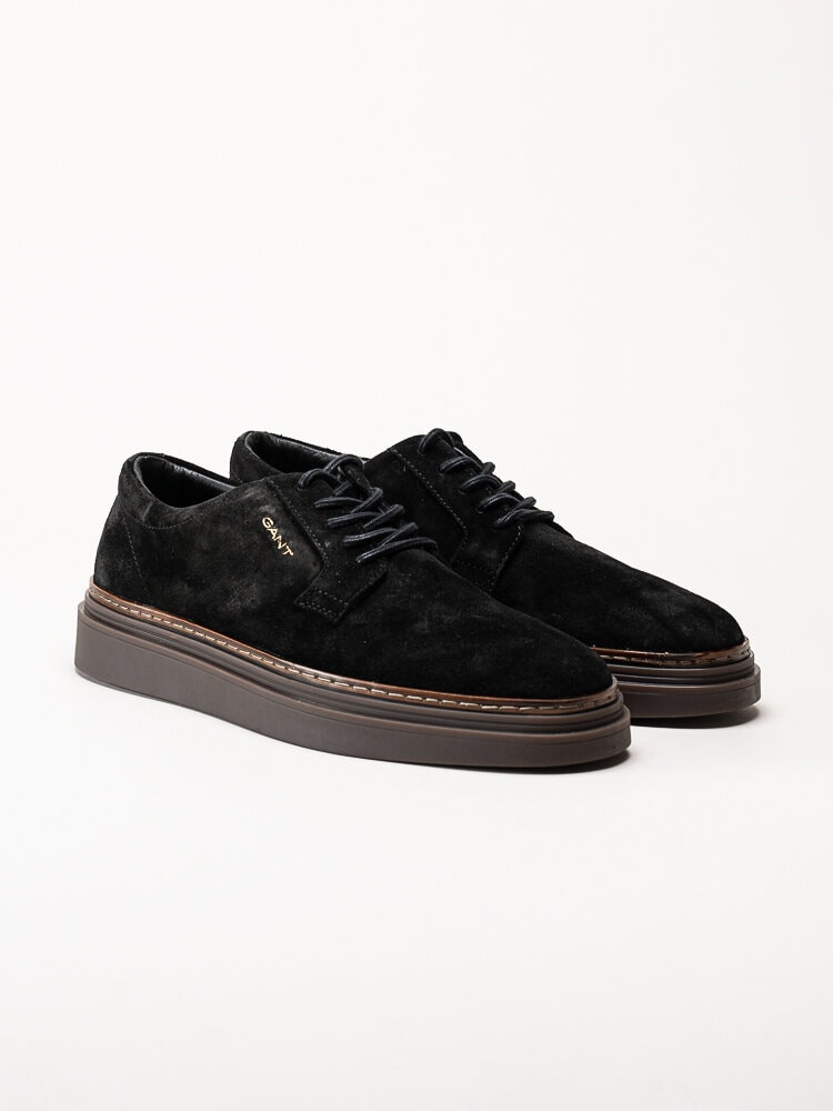 Gant Footwear - Kinzoon low lace - Svarta snörskor i mocka