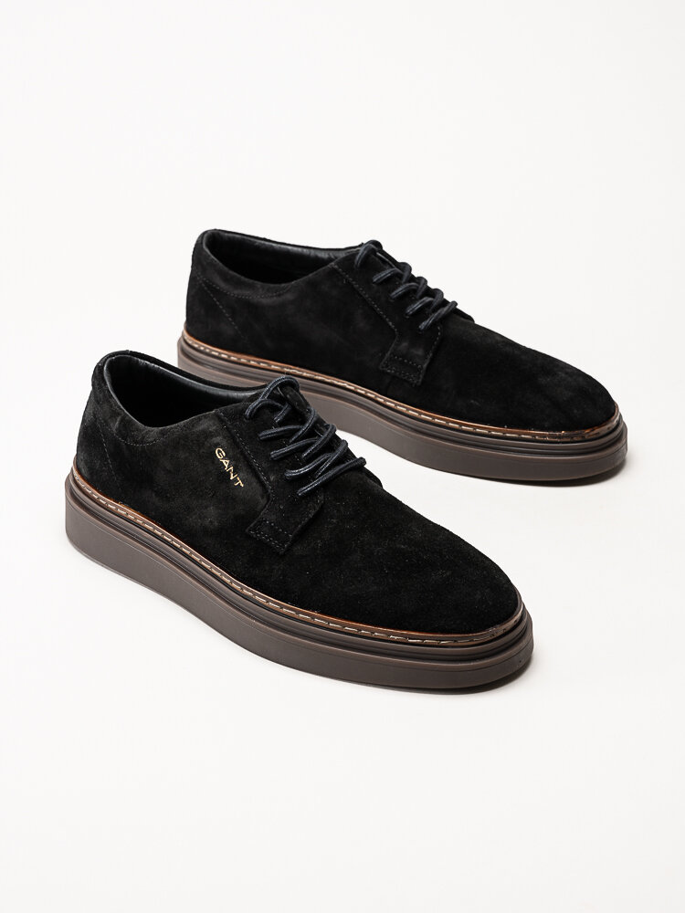 Gant Footwear - Kinzoon low lace - Svarta snörskor i mocka