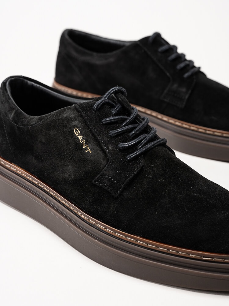 Gant Footwear - Kinzoon low lace - Svarta snörskor i mocka