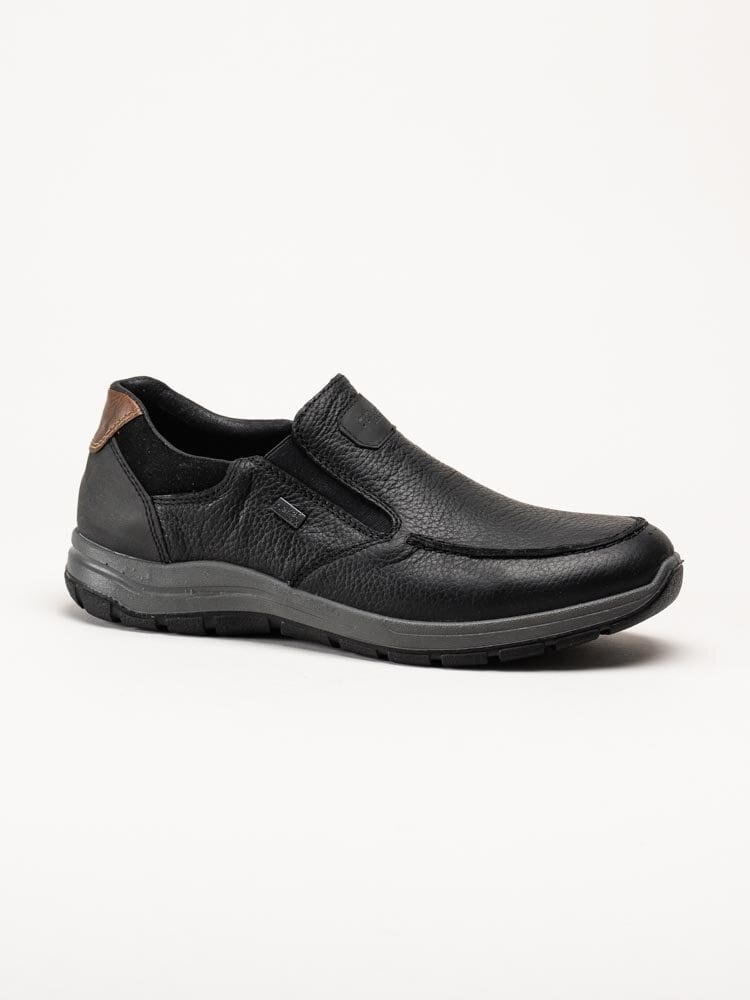 Rieker - Svarta slip on skor i oljad nubuck