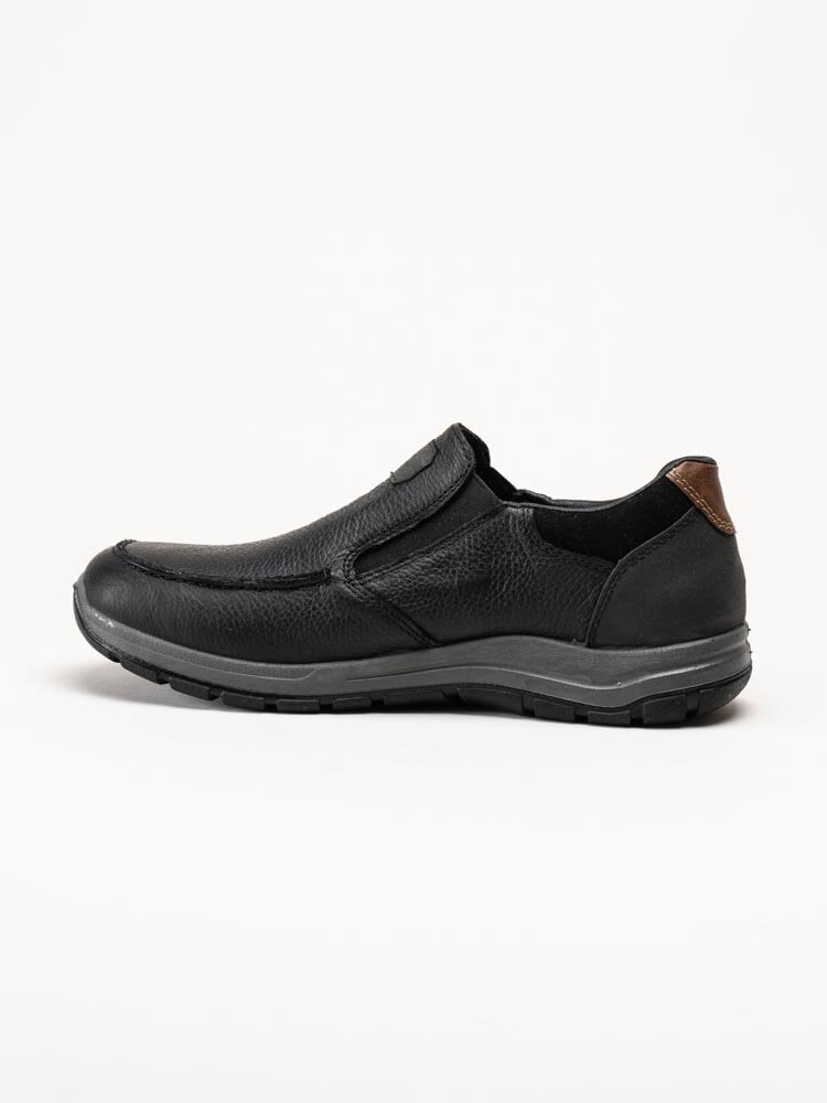 Rieker - Svarta slip on skor i oljad nubuck