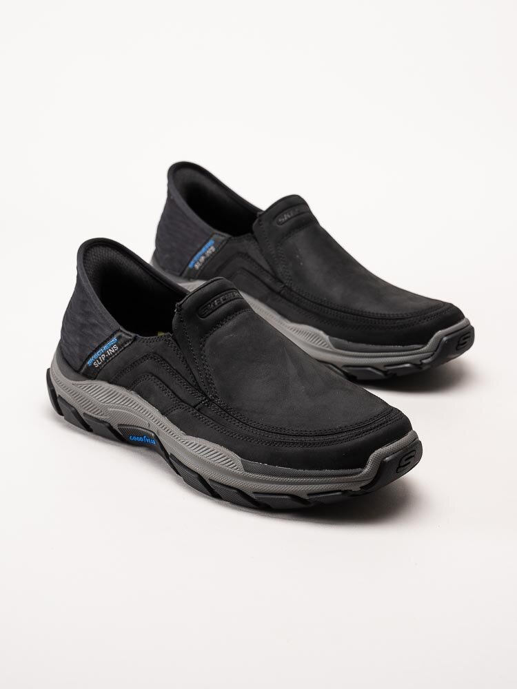 Skechers - Slip Ins Respected - Elgin - Svarta slip-ins i oljad nubuck