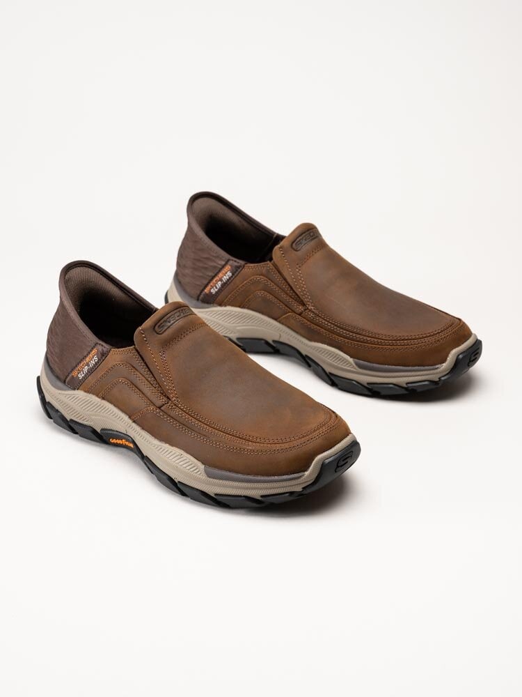 Skechers - Slip Ins Respected - Elgin - Bruna slip-ins i oljad nubuck