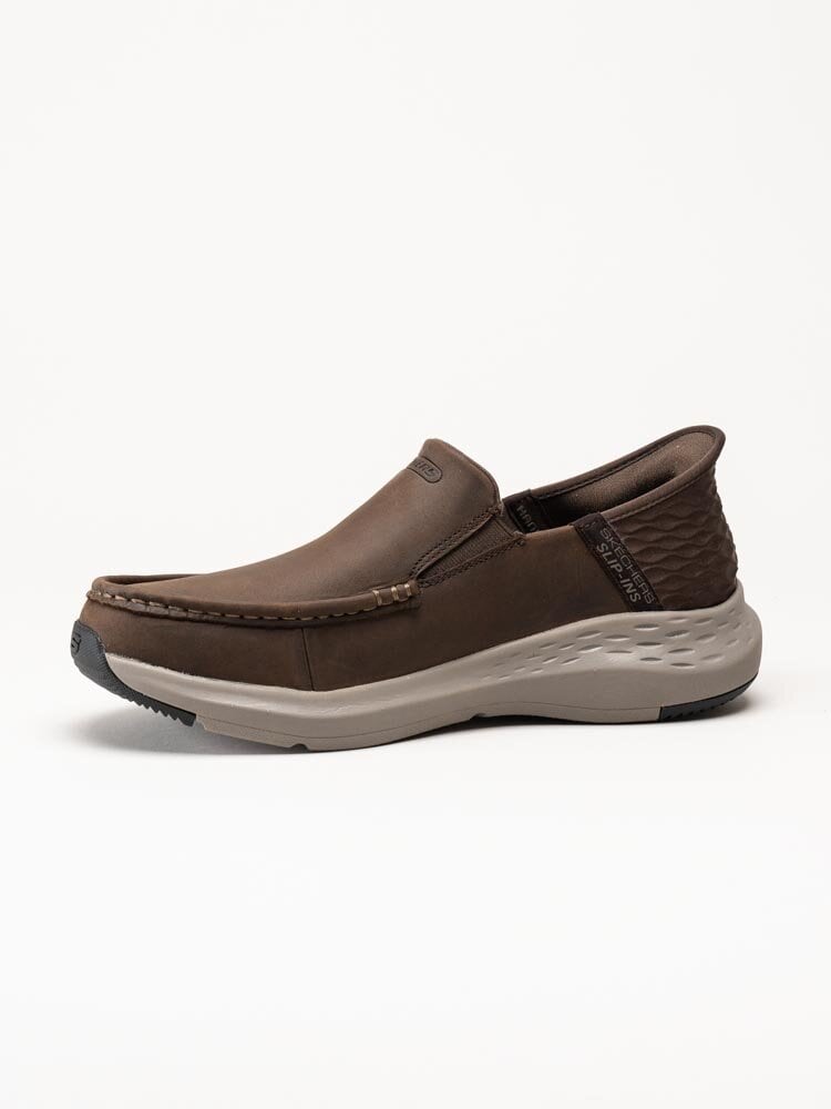 Skechers - Slip Ins Parson - Oswin - Bruna slip-in skor i oljat skinn