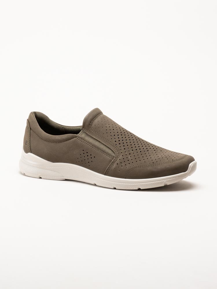 Ecco - Irving Perf Slip On - Gröna slip on promenadskor