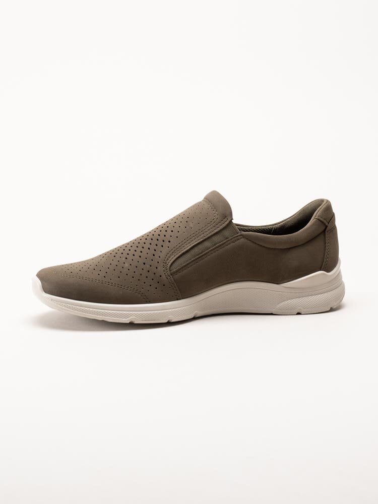 Ecco - Irving Perf Slip On - Gröna slip on promenadskor