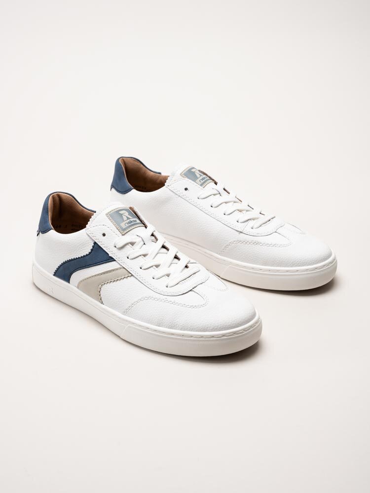 Rieker - Vita sneakers i skinn