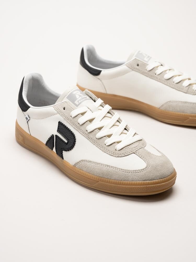 Rieker - Off white sneakers i skinn