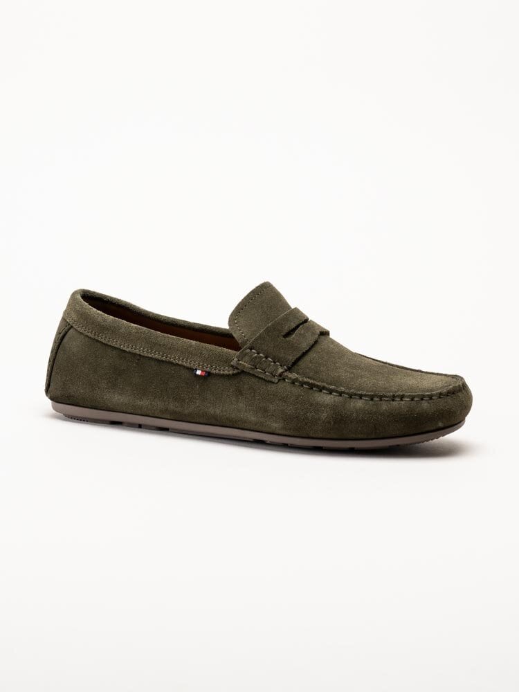 Tommy Hilfiger - Casual Hilfiger Suede Driver - Gröna loafers i mocka