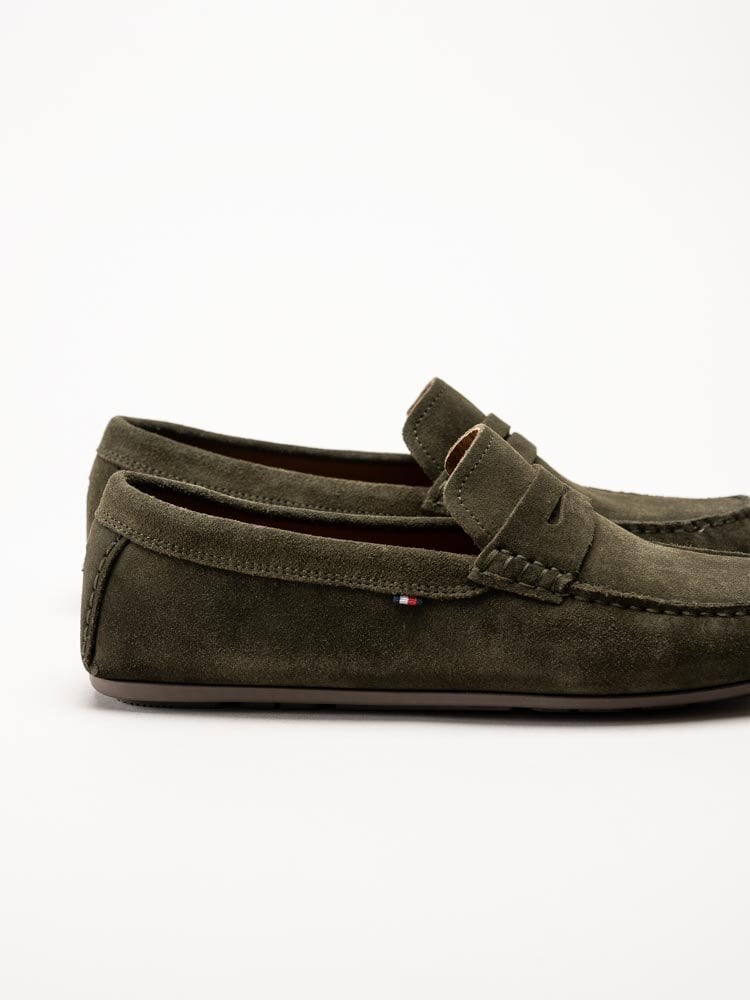 Tommy Hilfiger - Casual Hilfiger Suede Driver - Gröna loafers i mocka