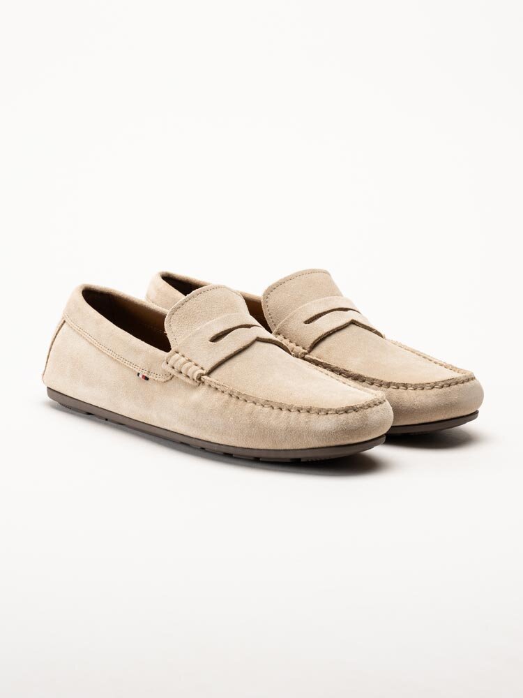 Tommy Hilfiger - Casual Hilfiger Suede Driver - Beige loafers i mocka